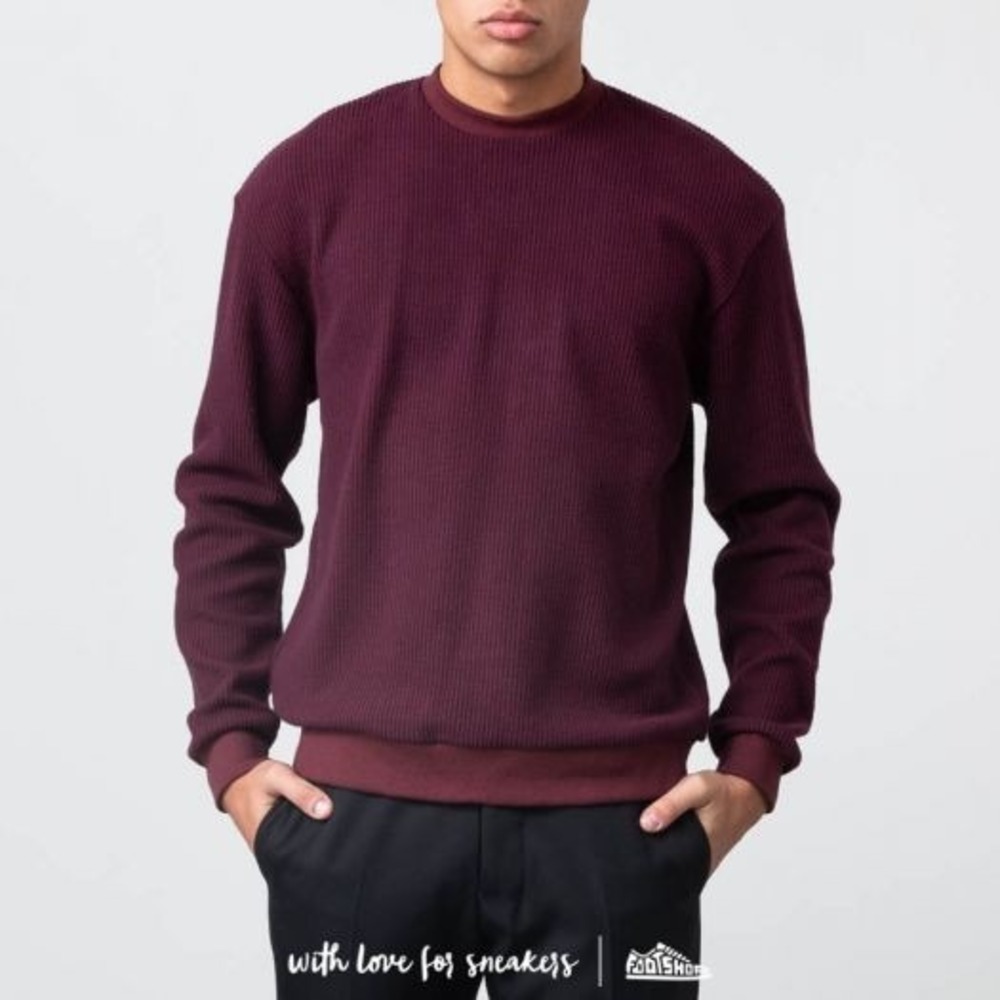 John Elliott Mens Burgundy Corduroy Waffke Knit Crewneck Sweatshirt Sz 4 XL